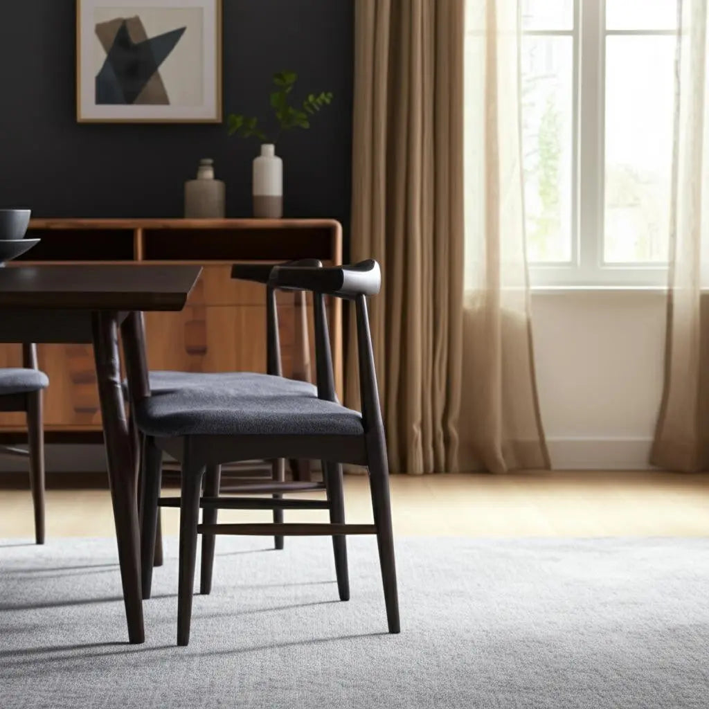 Set of Two Gray and Brown Upholstery Open Back Dining Side Chairs Homeroots Kitchen & Dining