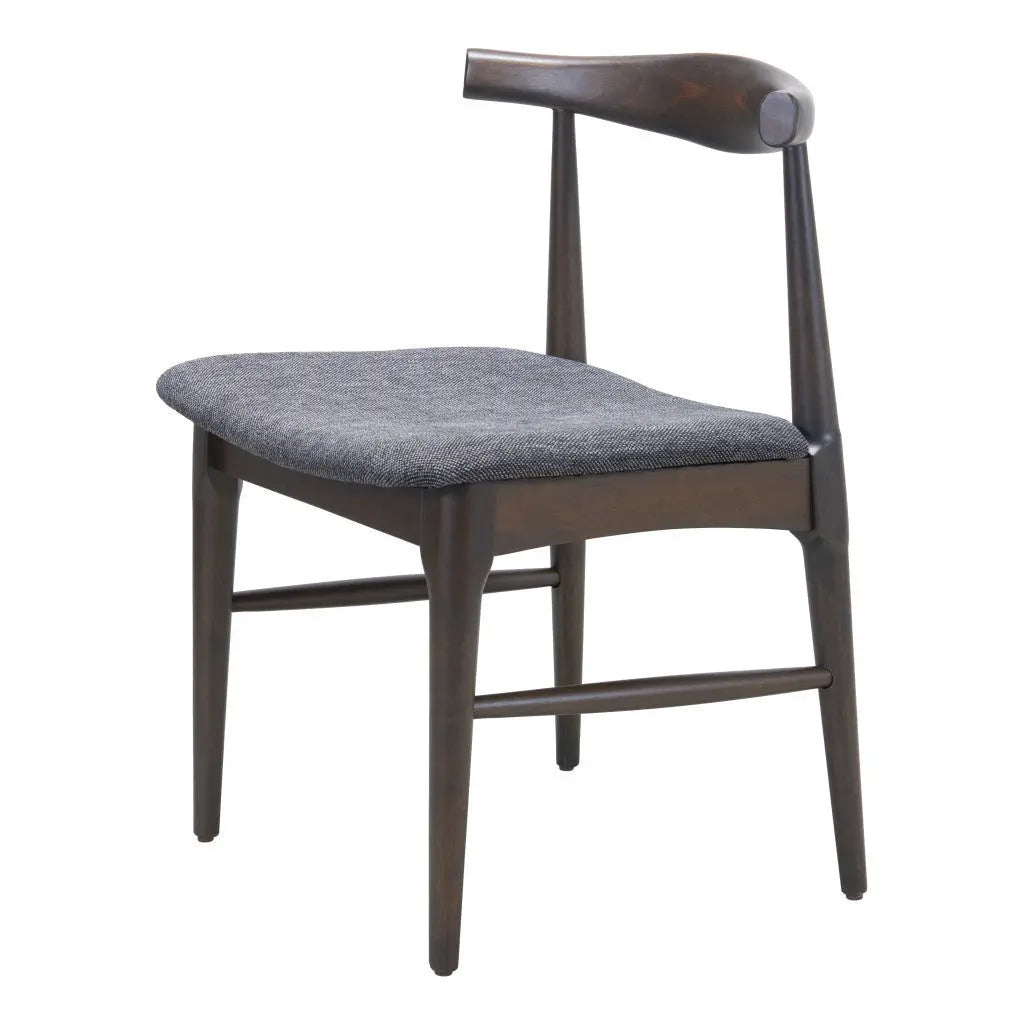 Set of Two Gray and Brown Upholstery Open Back Dining Side Chairs Homeroots Kitchen & Dining
