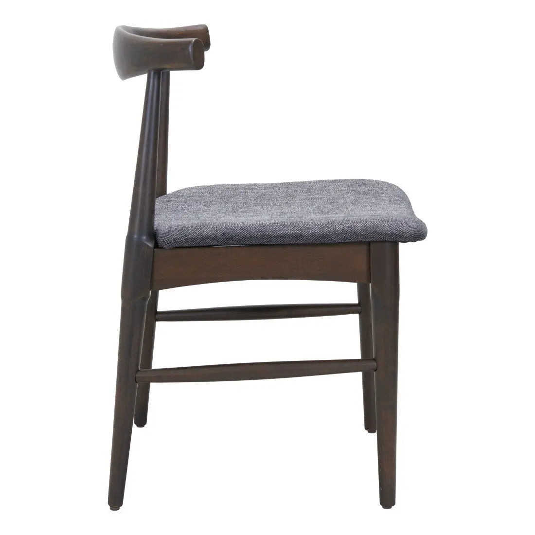 Set of Two Gray and Brown Upholstery Open Back Dining Side Chairs Homeroots Kitchen & Dining