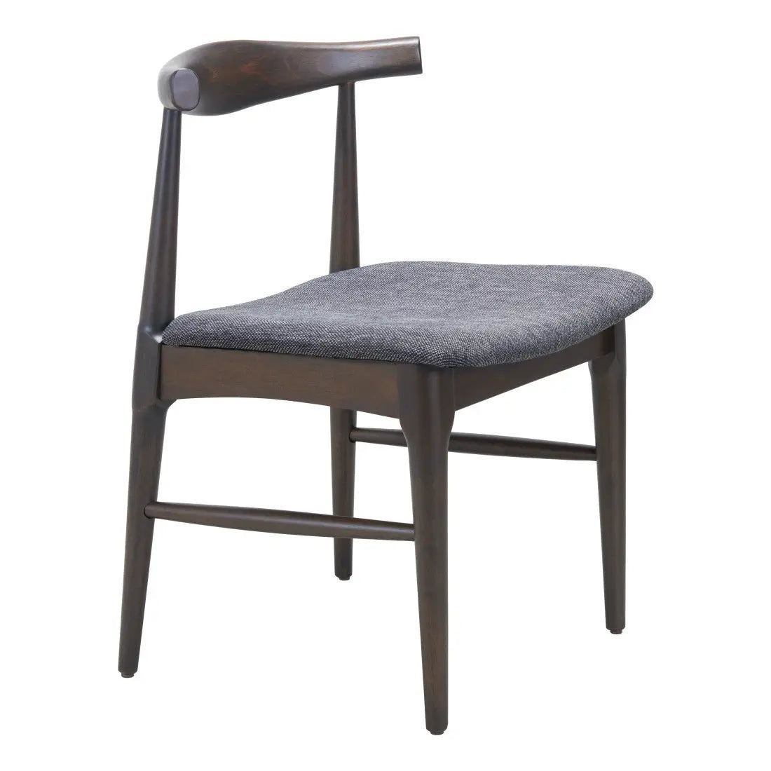 Set of Two Gray and Brown Upholstery Open Back Dining Side Chairs Homeroots Kitchen & Dining