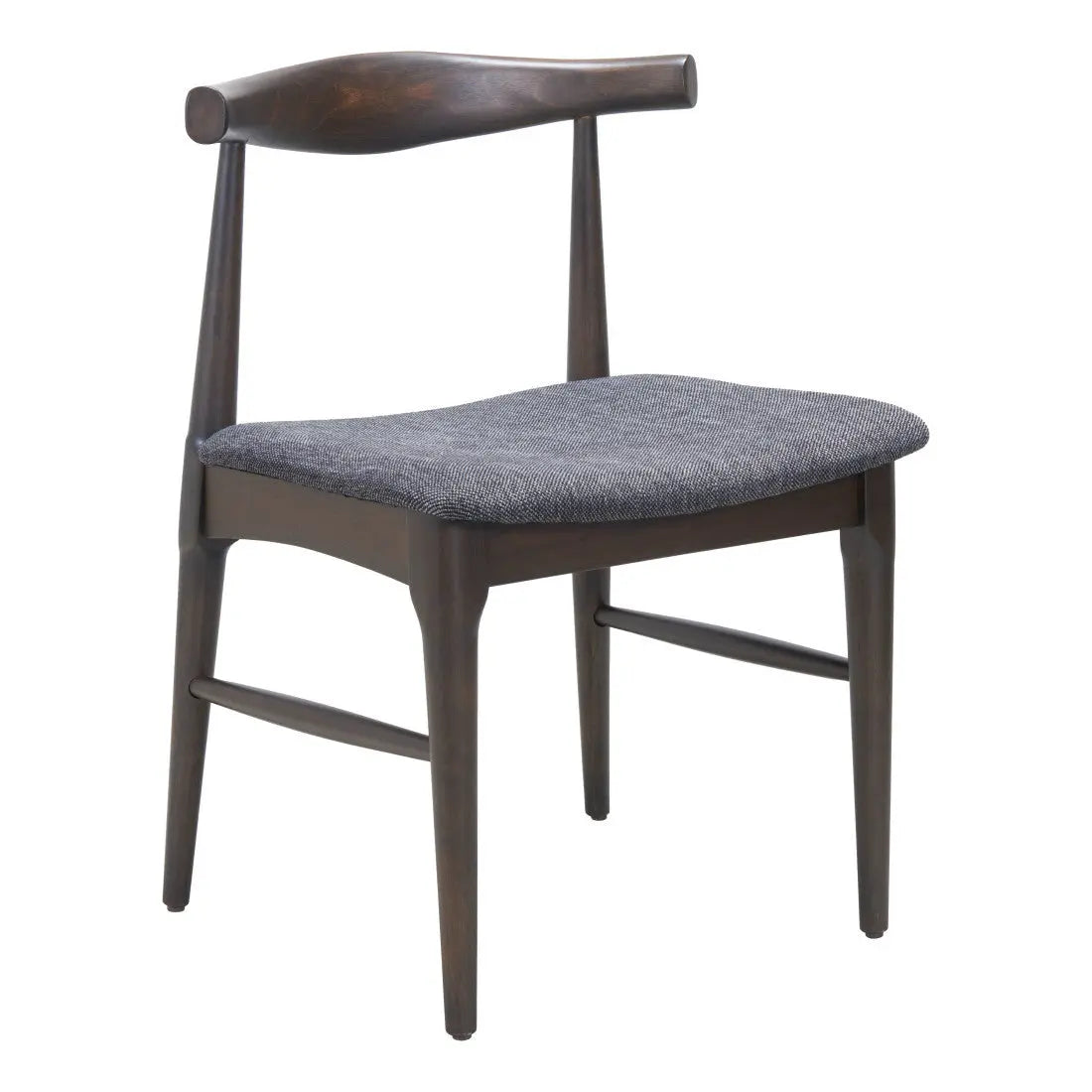 Set of Two Gray and Brown Upholstery Open Back Dining Side Chairs Homeroots Kitchen & Dining