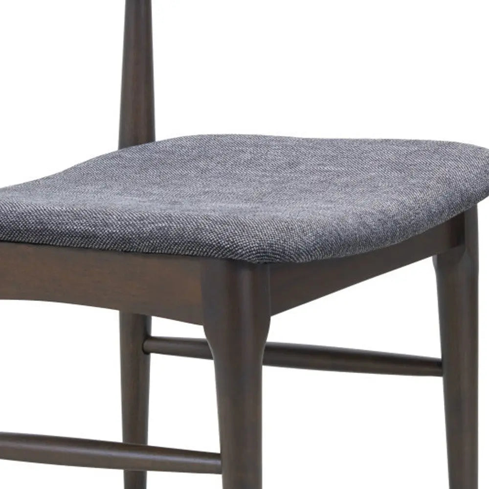 Set of Two Gray and Brown Upholstery Open Back Dining Side Chairs Homeroots Kitchen & Dining