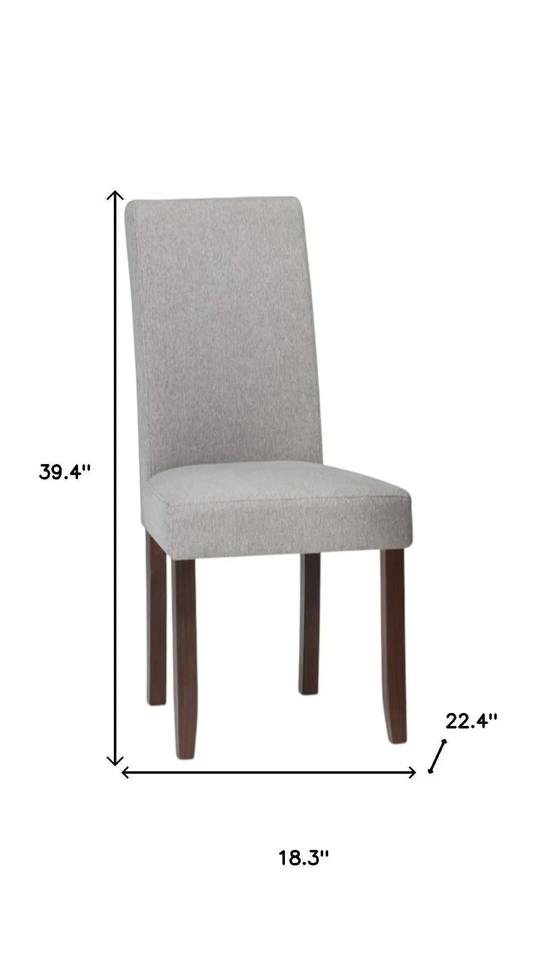 Set of Two Gray and Brown Wood Dining Parsons Chairs Homeroots Kitchen & Dining