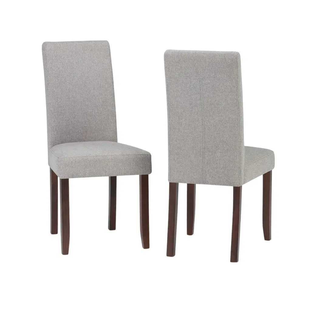 Set of Two Gray and Brown Wood Dining Parsons Chairs Homeroots Kitchen & Dining
