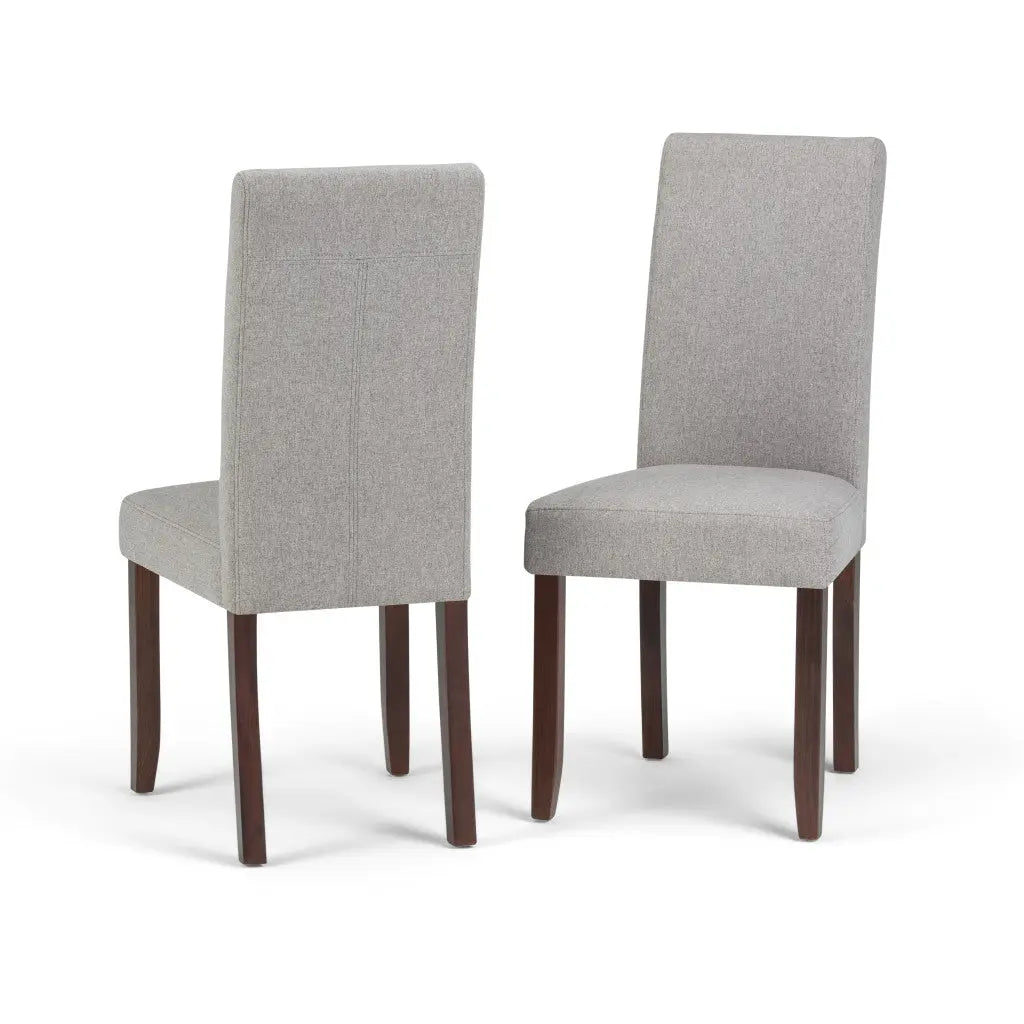 Set of Two Gray and Brown Wood Dining Parsons Chairs Homeroots Kitchen & Dining