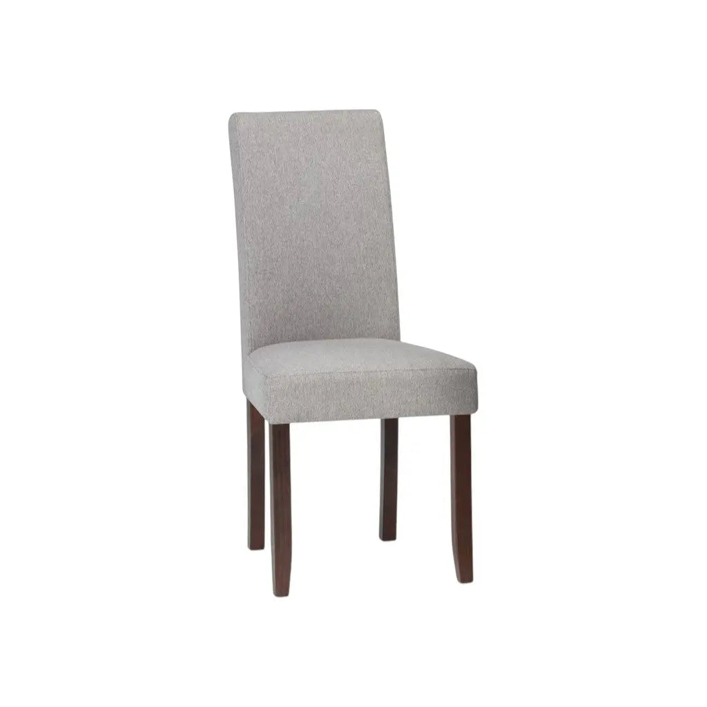 Set of Two Gray and Brown Wood Dining Parsons Chairs Homeroots Kitchen & Dining