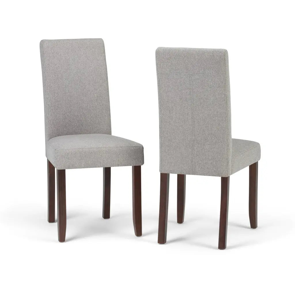 Set of Two Gray and Brown Wood Dining Parsons Chairs Homeroots Kitchen & Dining