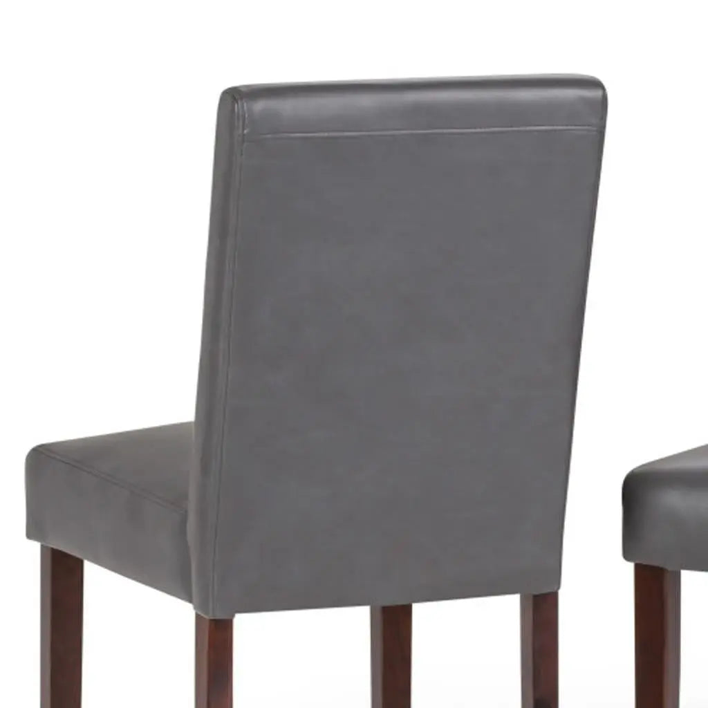 Set of Two Gray and Brown Wood Dining Parsons Chairs Homeroots Kitchen & Dining