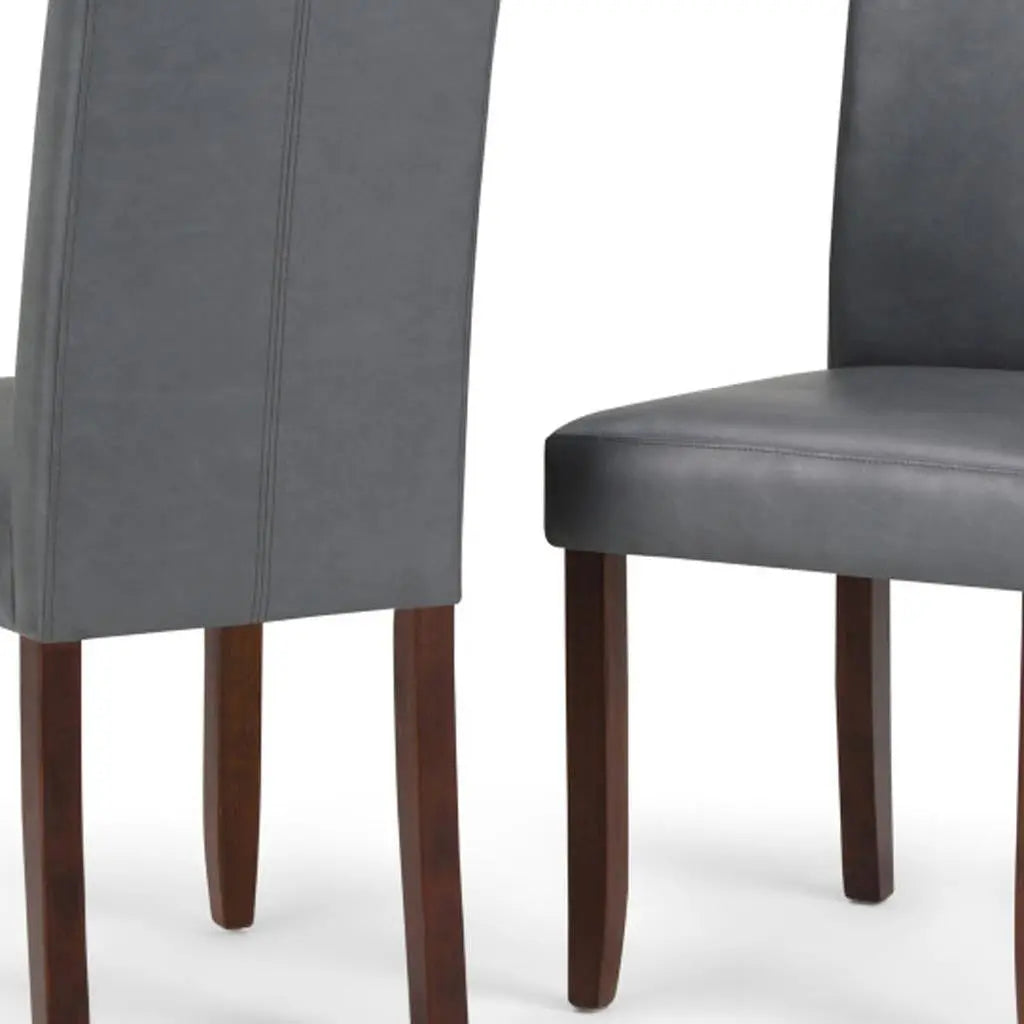 Set of Two Gray and Brown Wood Dining Parsons Chairs Homeroots Kitchen & Dining