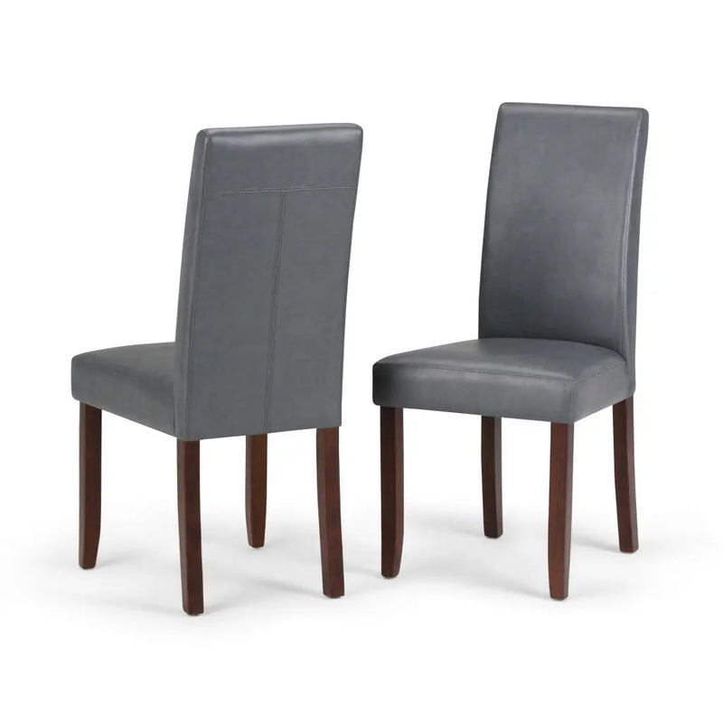 Set of Two Gray and Brown Wood Dining Parsons Chairs Homeroots Kitchen & Dining
