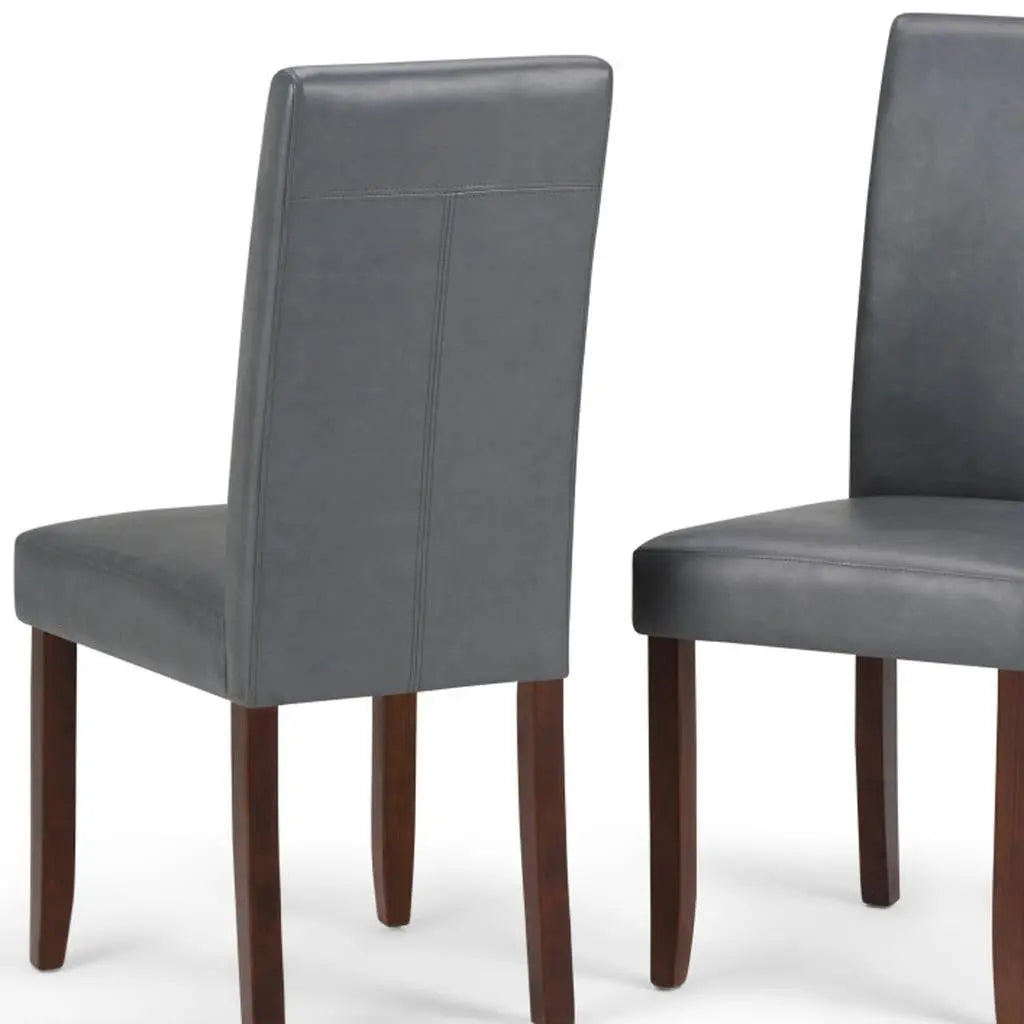 Set of Two Gray and Brown Wood Dining Parsons Chairs Homeroots Kitchen & Dining