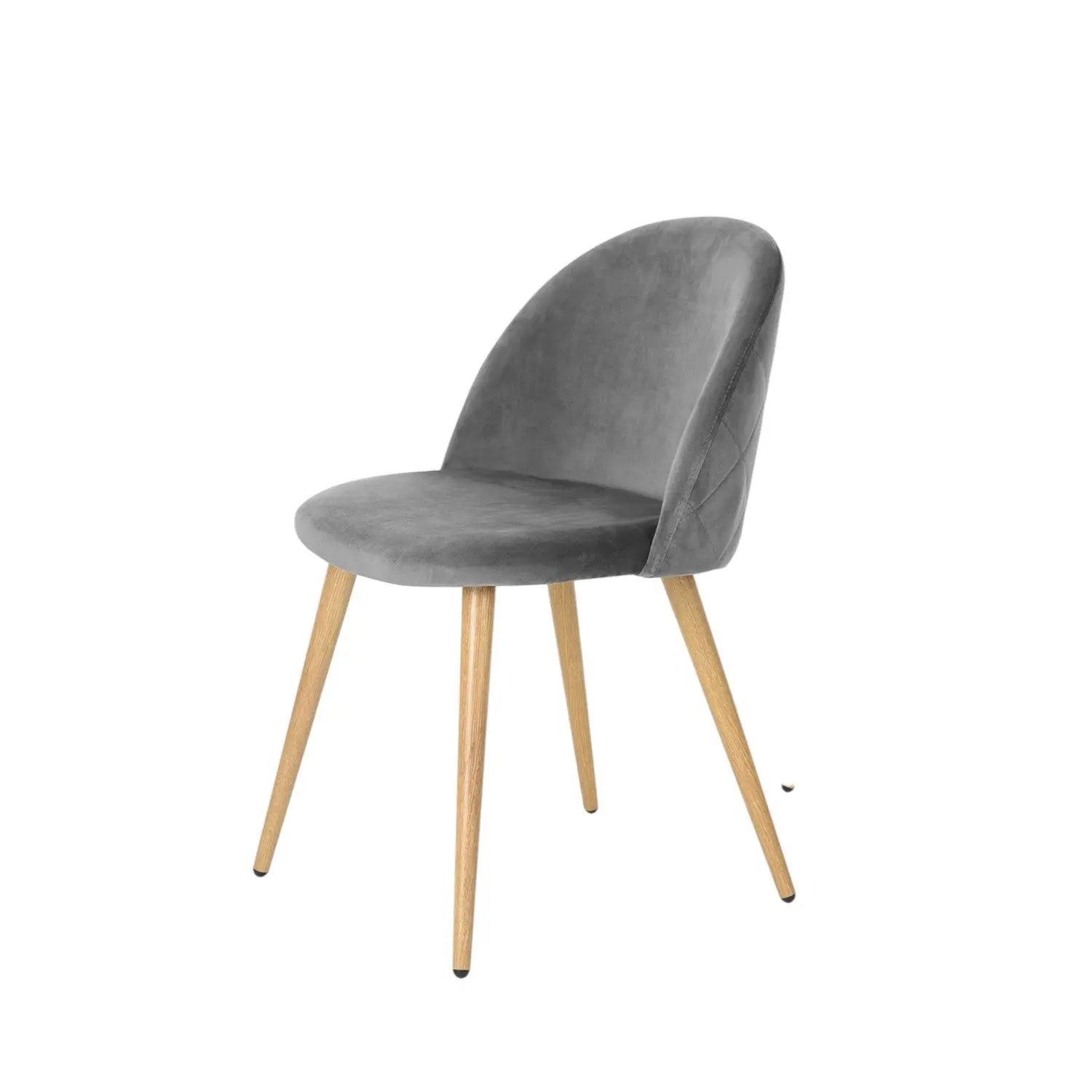 Set of Two Gray and Oak Velvet and Metal Dining Side Chairs Homeroots Kitchen & Dining