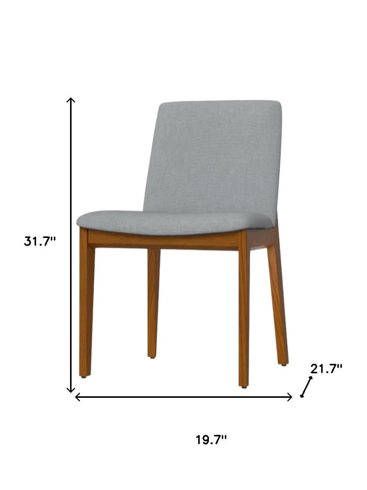 Set of Two Gray and Walnut Solid Wood Dining Parsons Chairs Homeroots Kitchen & Dining