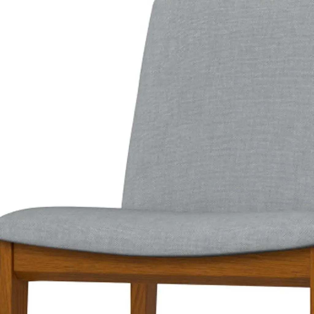 Set of Two Gray and Walnut Solid Wood Dining Parsons Chairs Homeroots Kitchen & Dining