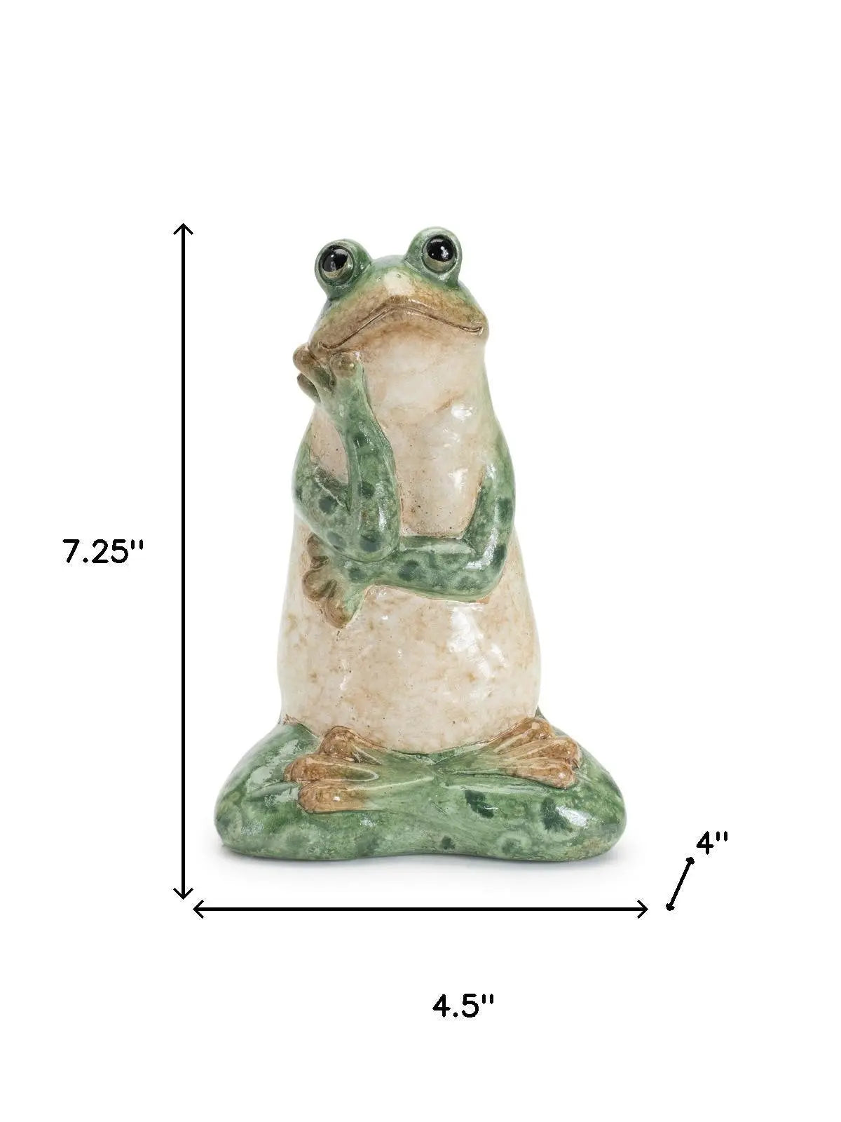 Set of Two Green Ceramic Frog Outdoor Statue Homeroots Outdoor