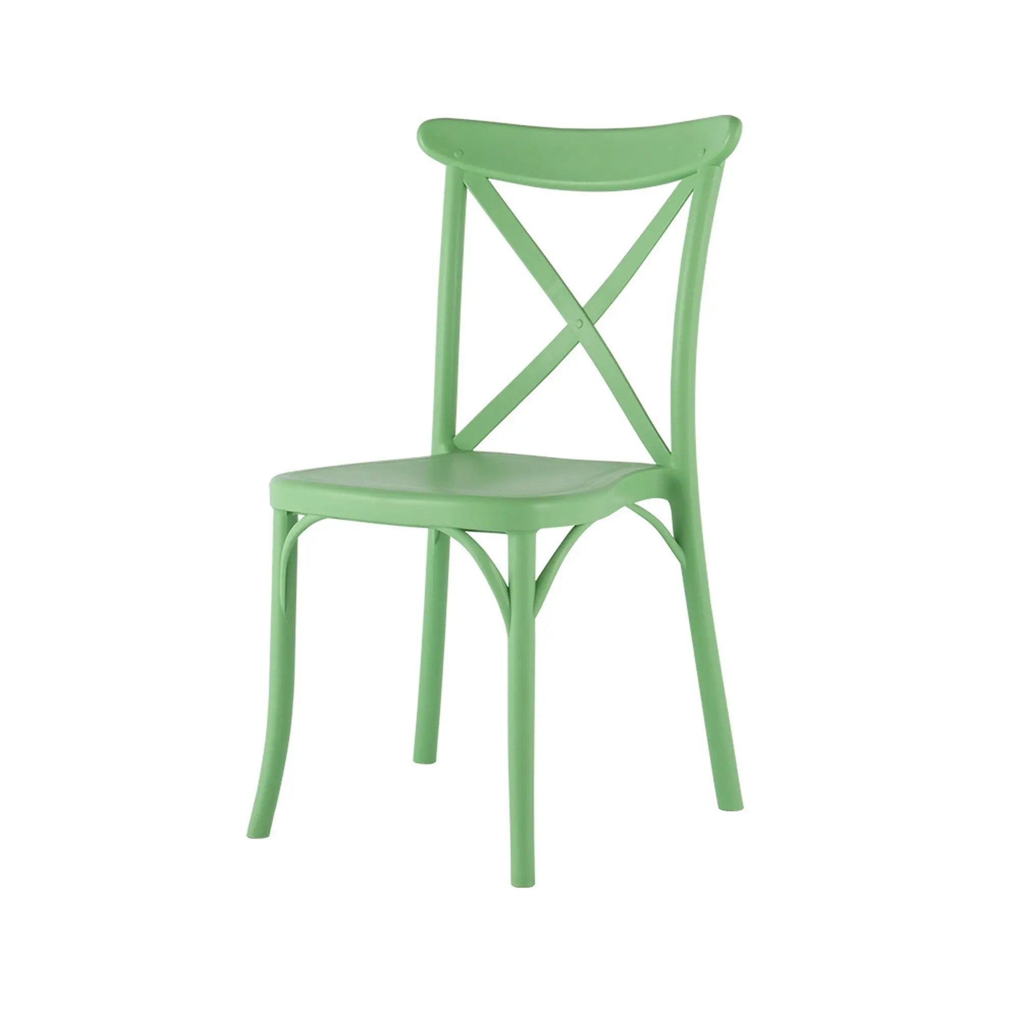 Set of Two Green Heavy Duty Plastic Outdoor Stacking Dining Chairs Homeroots Outdoor