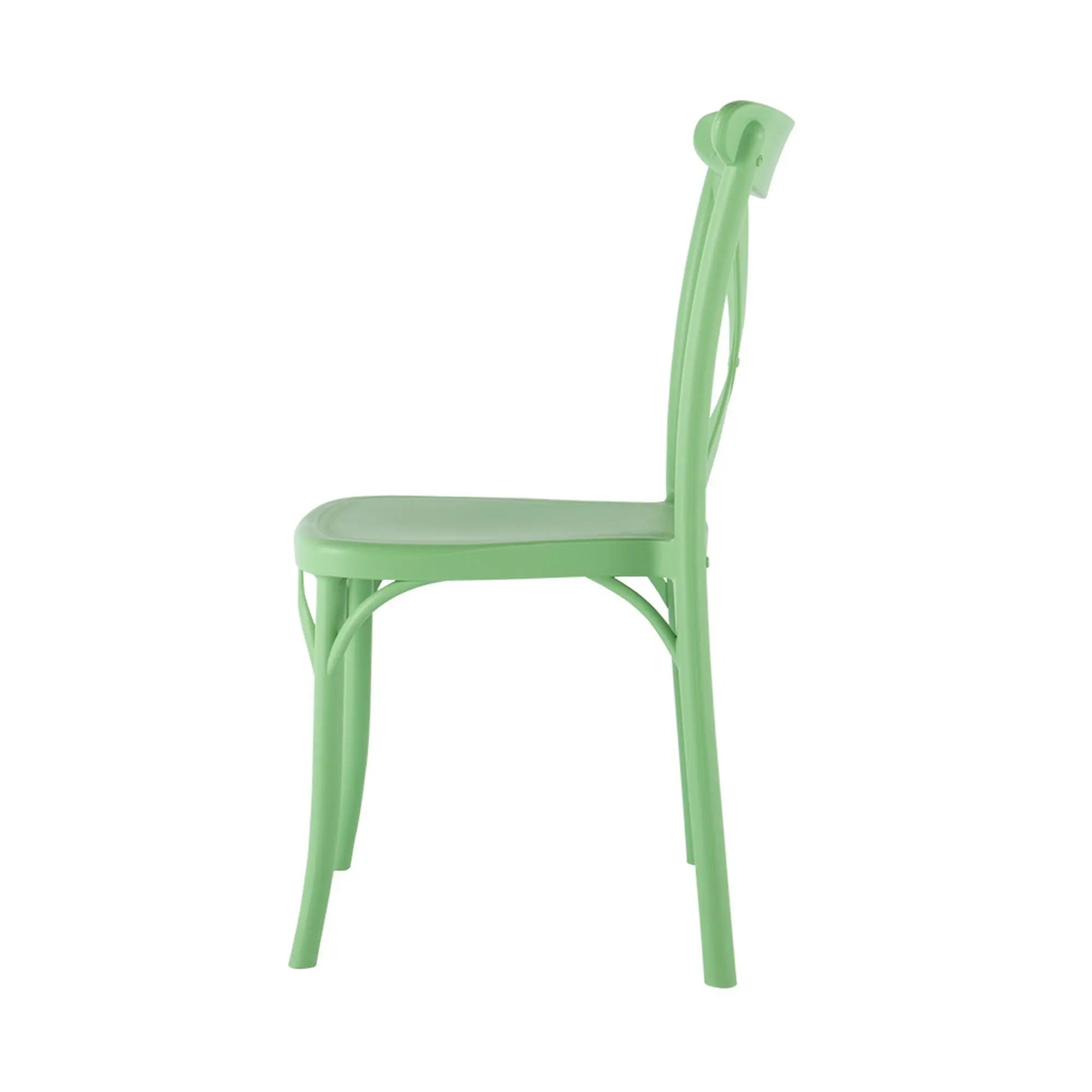Set of Two Green Heavy Duty Plastic Outdoor Stacking Dining Chairs Homeroots Outdoor