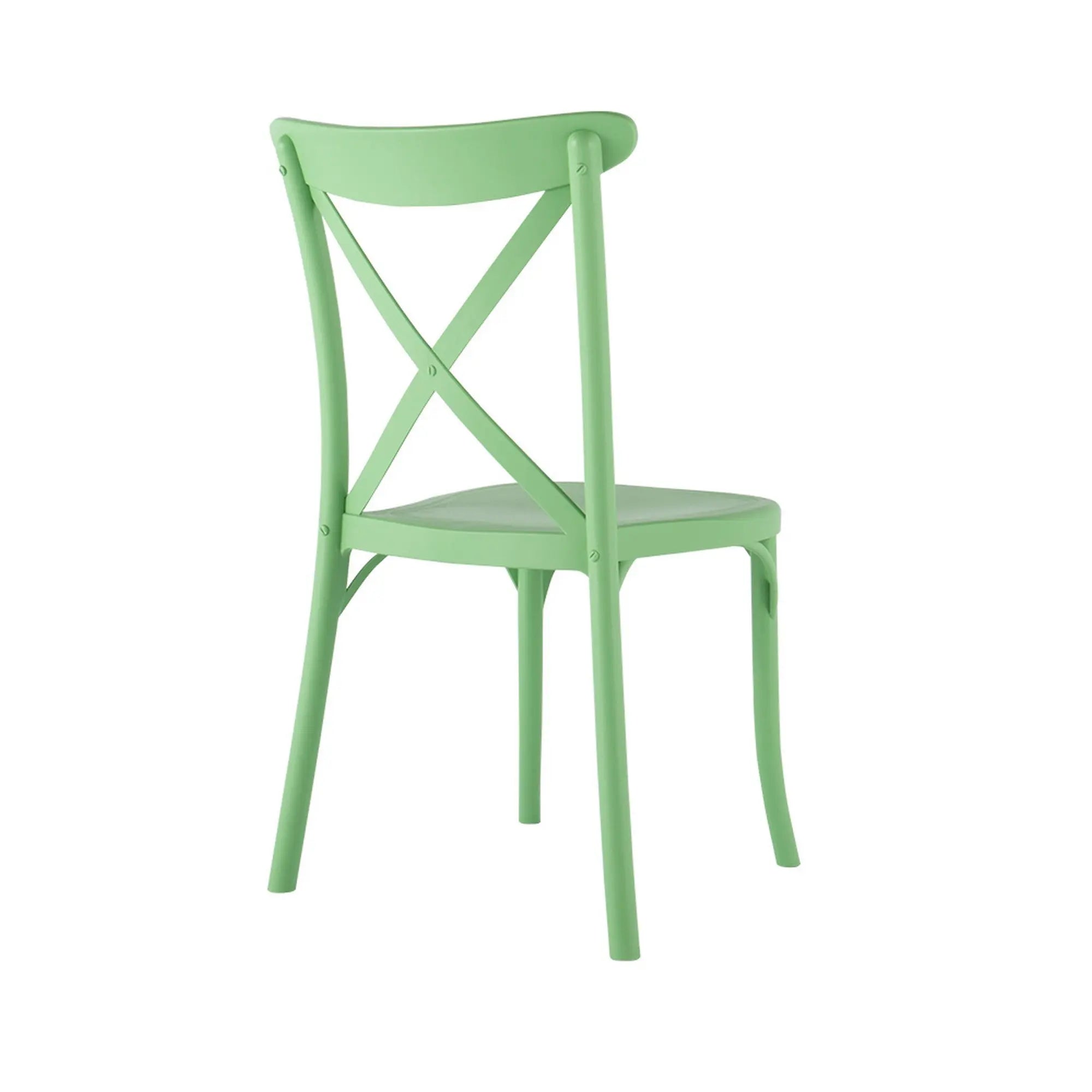 Set of Two Green Heavy Duty Plastic Outdoor Stacking Dining Chairs Homeroots Outdoor