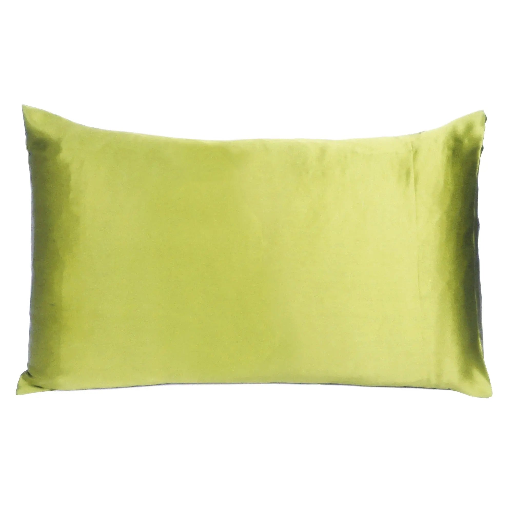 Set of Two Lemongrass Dreamy Silk Satin Queen Pillowcases Homeroots Bed & Bath