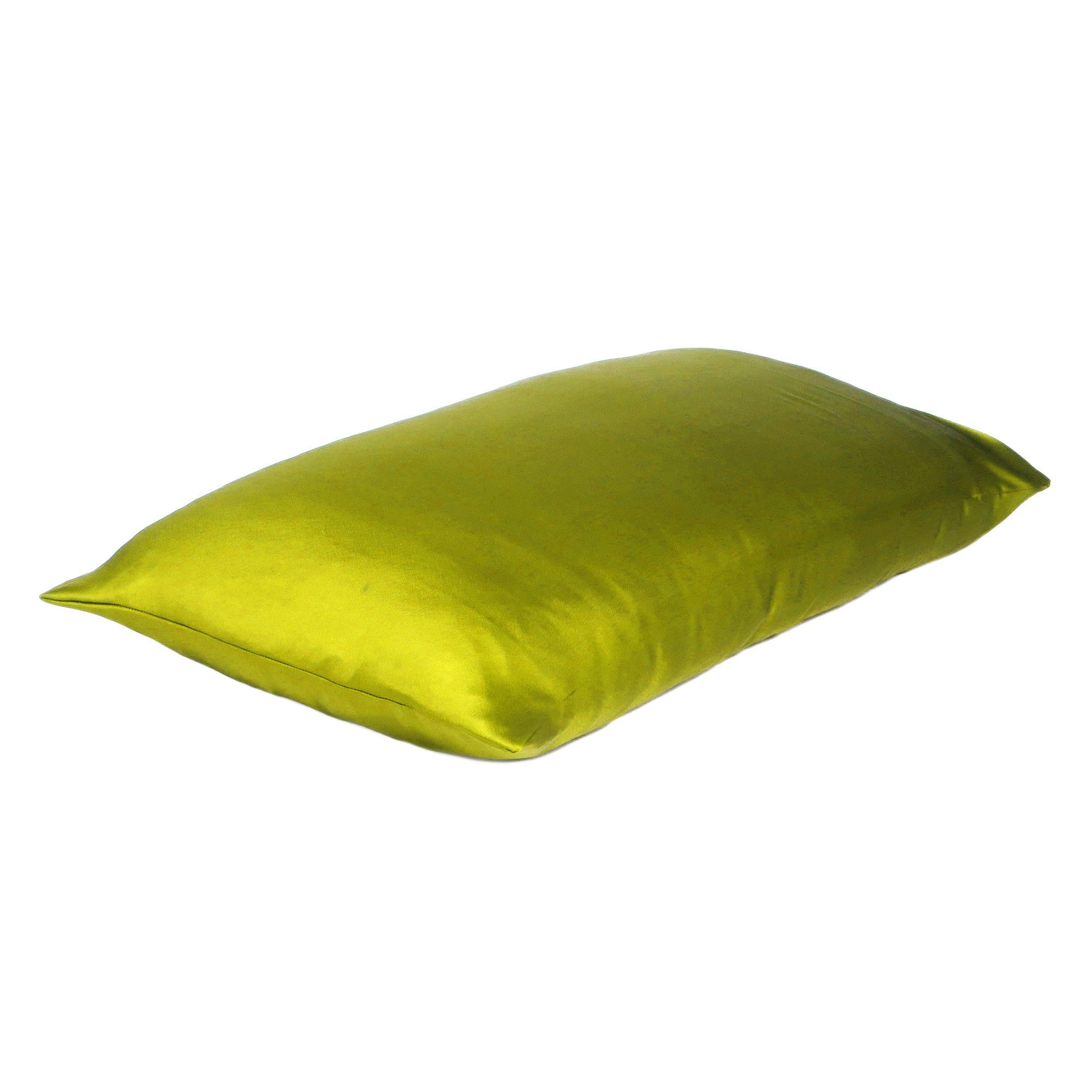 Set of Two Lemongrass Dreamy Silk Satin Queen Pillowcases Homeroots Bed & Bath