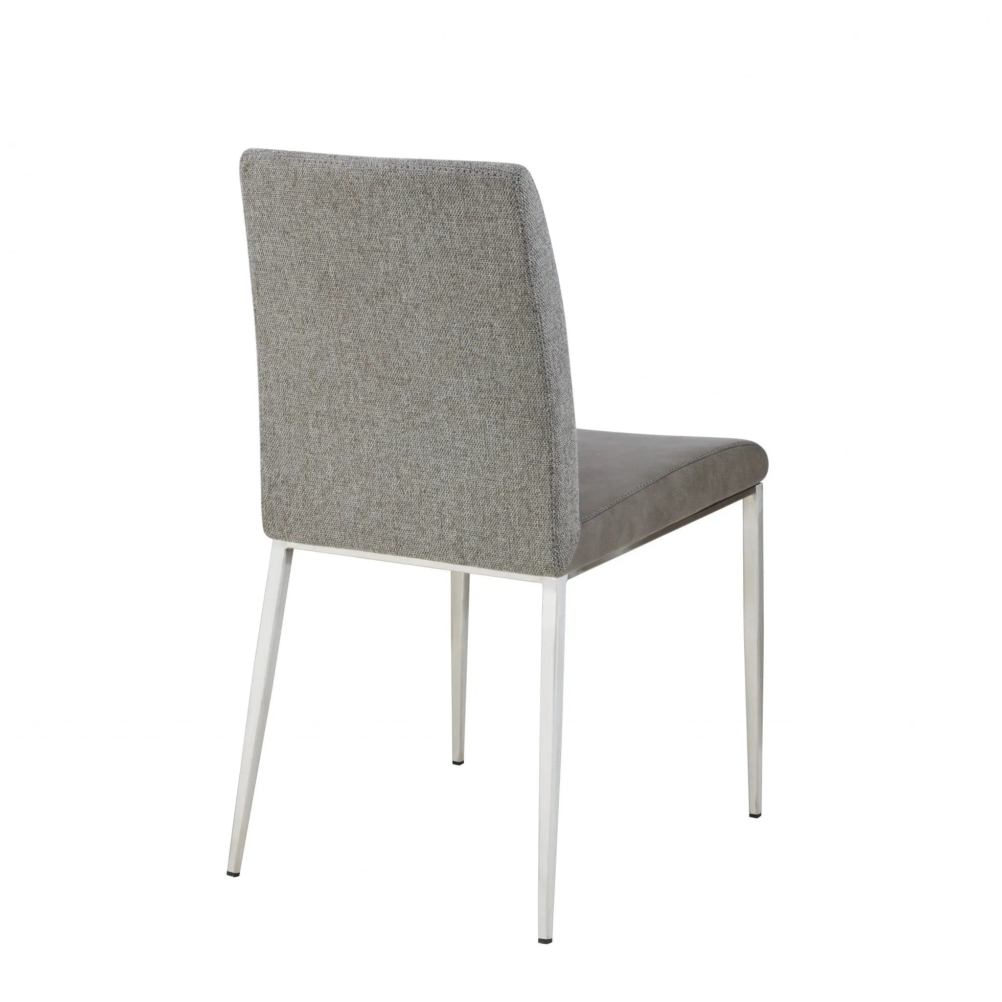 Set of Two Light Brown and Gray Stainless Steel Chairs Homeroots Kitchen & Dining