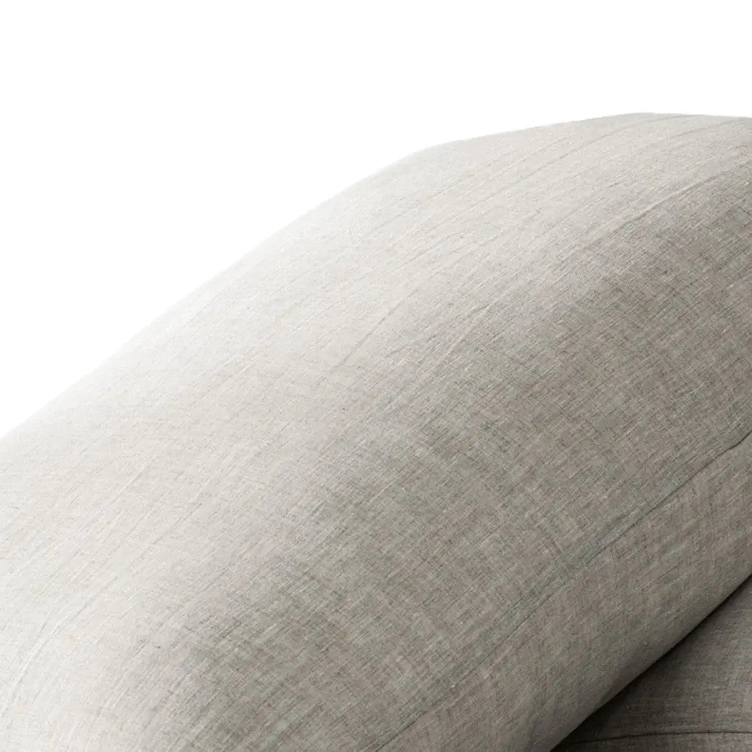 Set of Two Light Gray Linen Pillowcases Homeroots Bed & Bath
