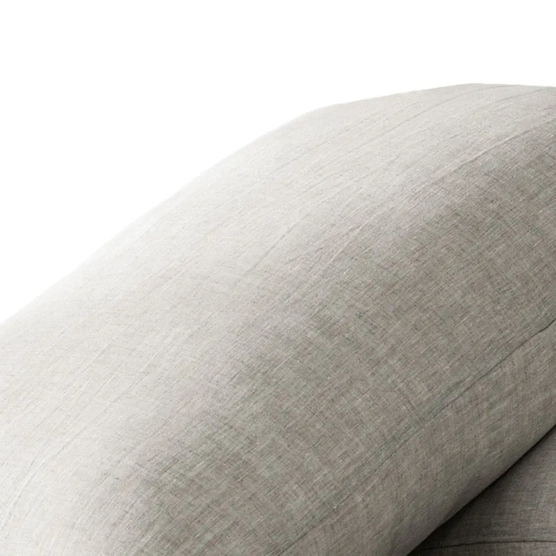 Set of Two Light Gray Linen Pillowcases Homeroots Bed & Bath