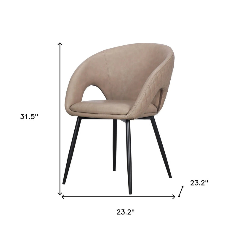 Set of Two Light Gray Slipcovered Faux Leather Dining Arm Chairs Homeroots Kitchen & Dining