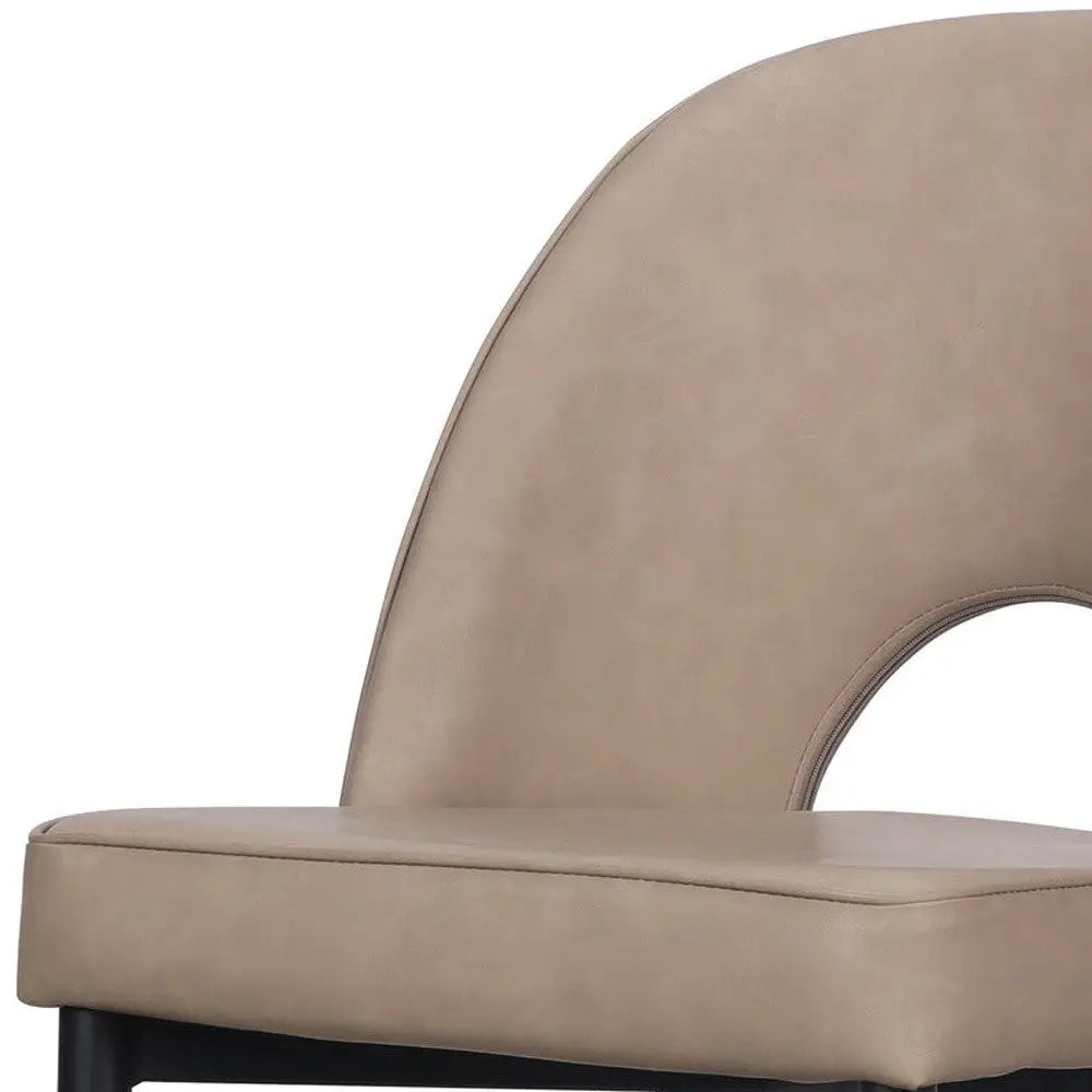 Set of Two Light Gray Slipcovered Faux Leather Dining Side Chairs Homeroots Kitchen & Dining