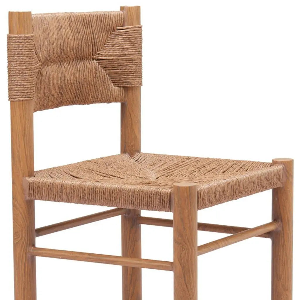 Set of Two Natural Aluminum Open Back Dining Side Chairs Homeroots