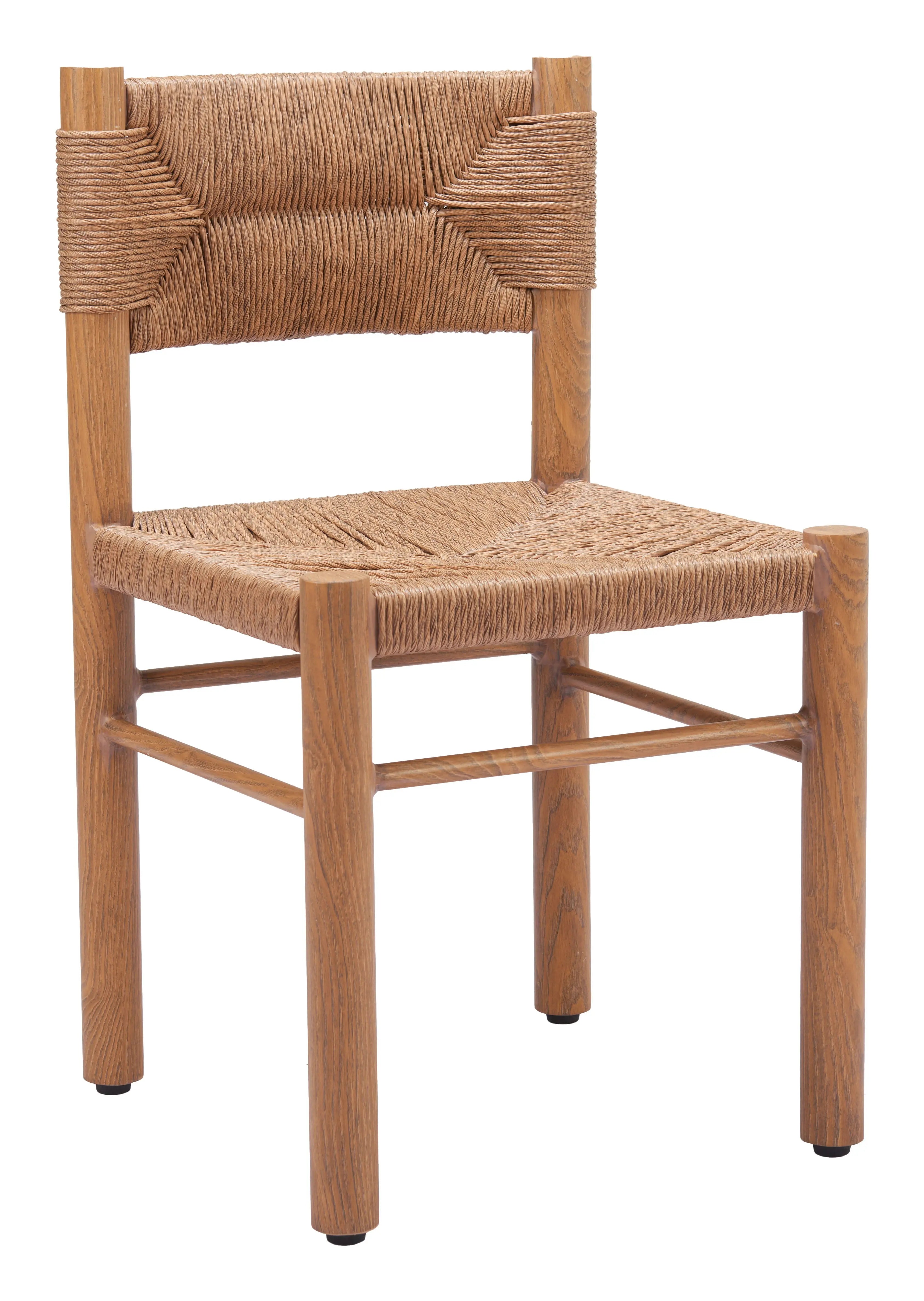 Set of Two Natural Aluminum Open Back Dining Side Chairs Homeroots