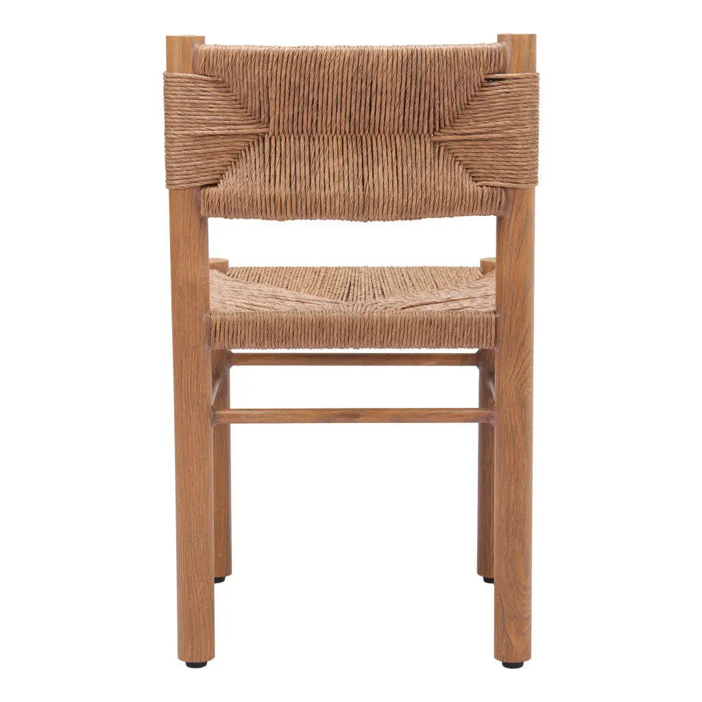 Set of Two Natural Aluminum Open Back Dining Side Chairs Homeroots