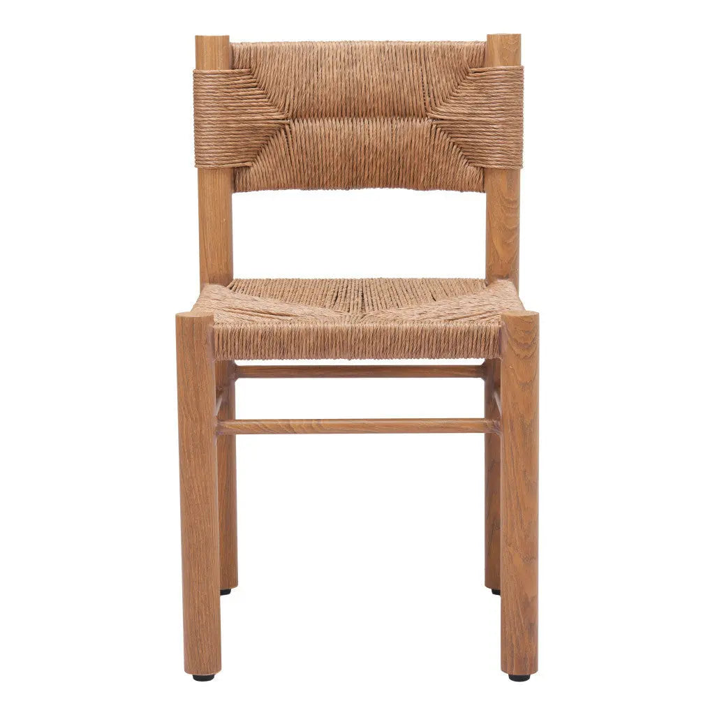 Set of Two Natural Aluminum Open Back Dining Side Chairs Homeroots