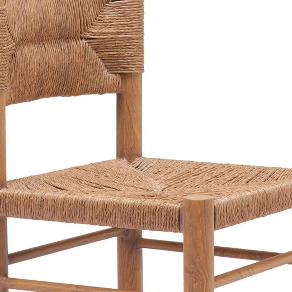 Set of Two Natural Aluminum Open Back Dining Side Chairs Homeroots