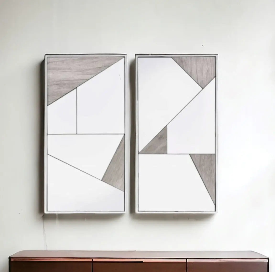 Set of Two Natural Metal Framed Accent Mirror Homeroots Bed & Bath