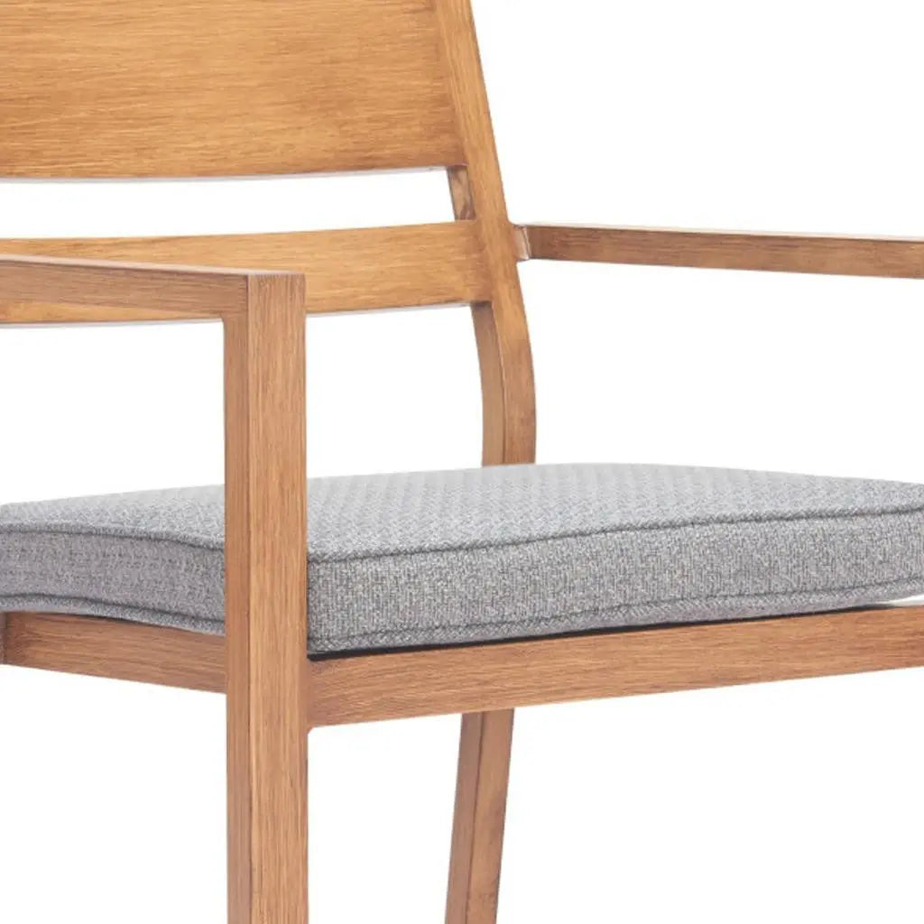 Set of Two Natural Slipcovered Upholstered And Aluminum Slat Back Dining Arm Chairs Homeroots
