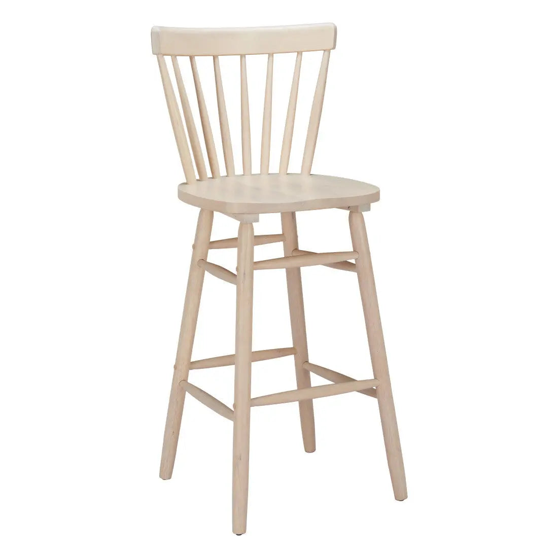 Set of Two Natural Solid Manufactured Wood and Wood Low Back Bar Chairs Homeroots Living Room