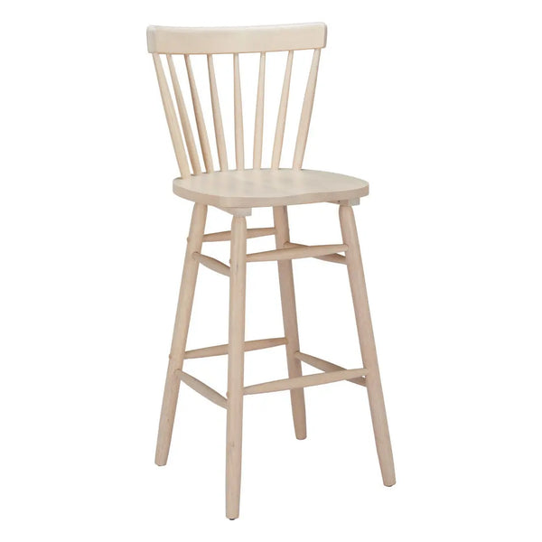 Set of Two Natural Solid Manufactured Wood and Wood Low Back Bar Chairs Homeroots Living Room