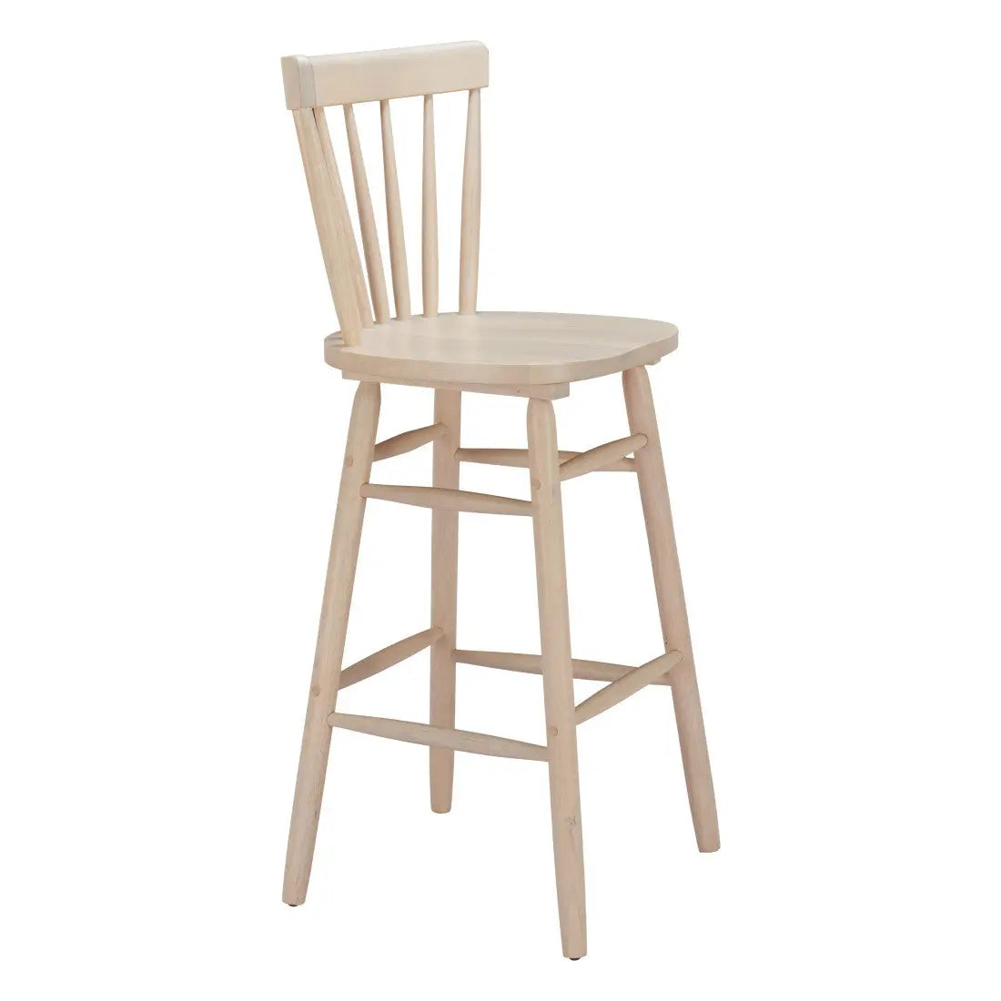 Set of Two Natural Solid Manufactured Wood and Wood Low Back Bar Chairs Homeroots Living Room