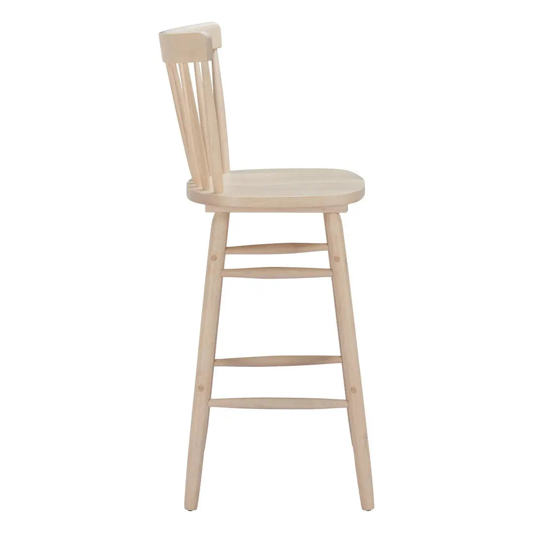 Set of Two Natural Solid Manufactured Wood and Wood Low Back Bar Chairs Homeroots Living Room