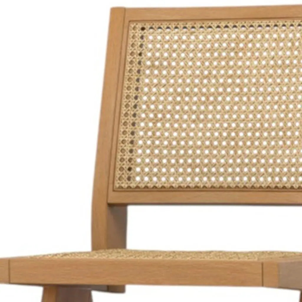 Set of Two Natural Solid Wood Dining Parsons Chairs Homeroots Kitchen & Dining