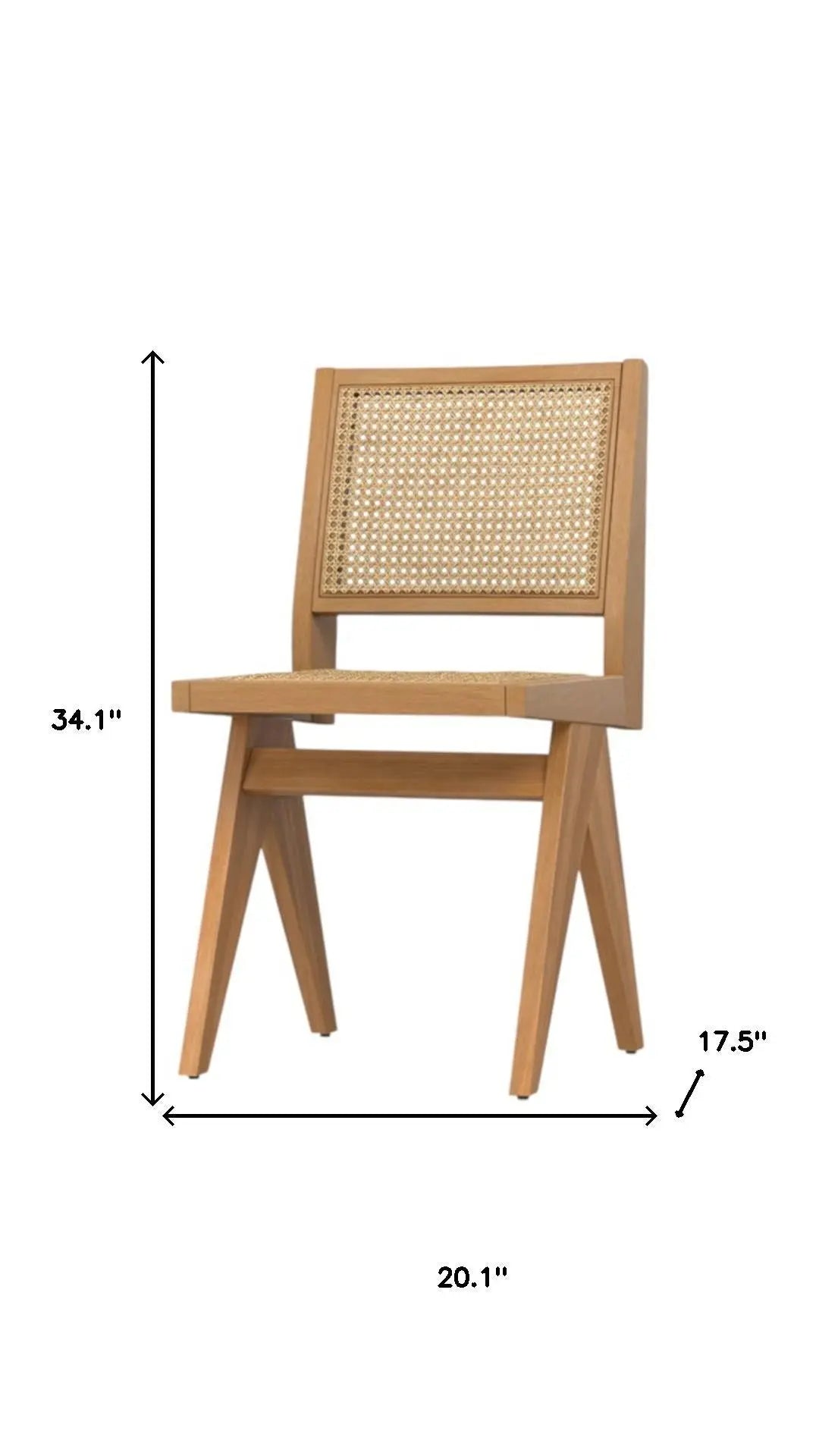 Set of Two Natural Solid Wood Dining Parsons Chairs Homeroots Kitchen & Dining