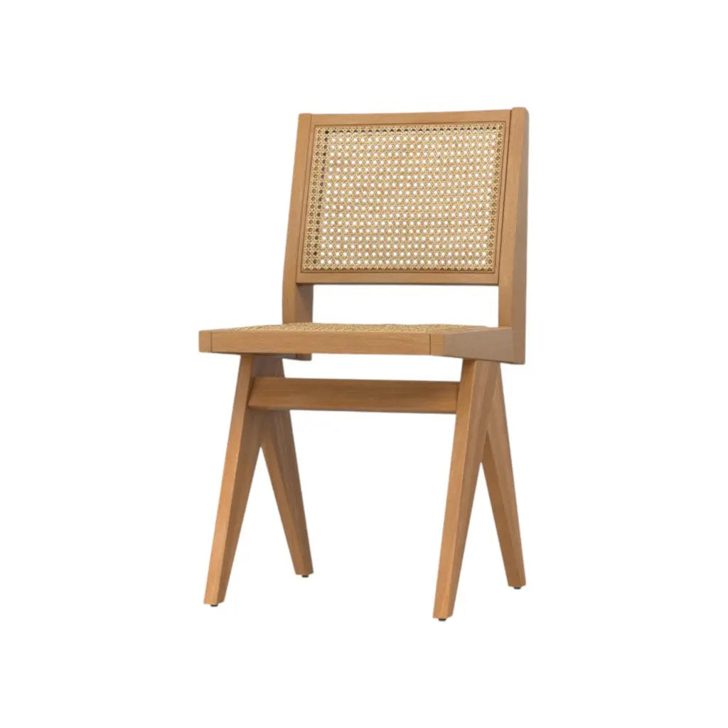 Set of Two Natural Solid Wood Dining Parsons Chairs Homeroots Kitchen & Dining