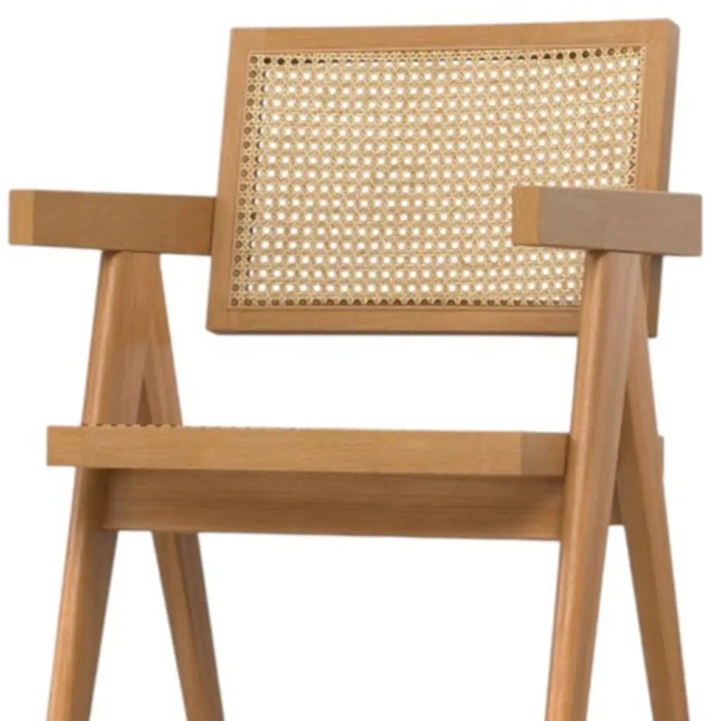 Set of Two Natural Solid Wood Dining Parsons Chairs Homeroots Kitchen & Dining