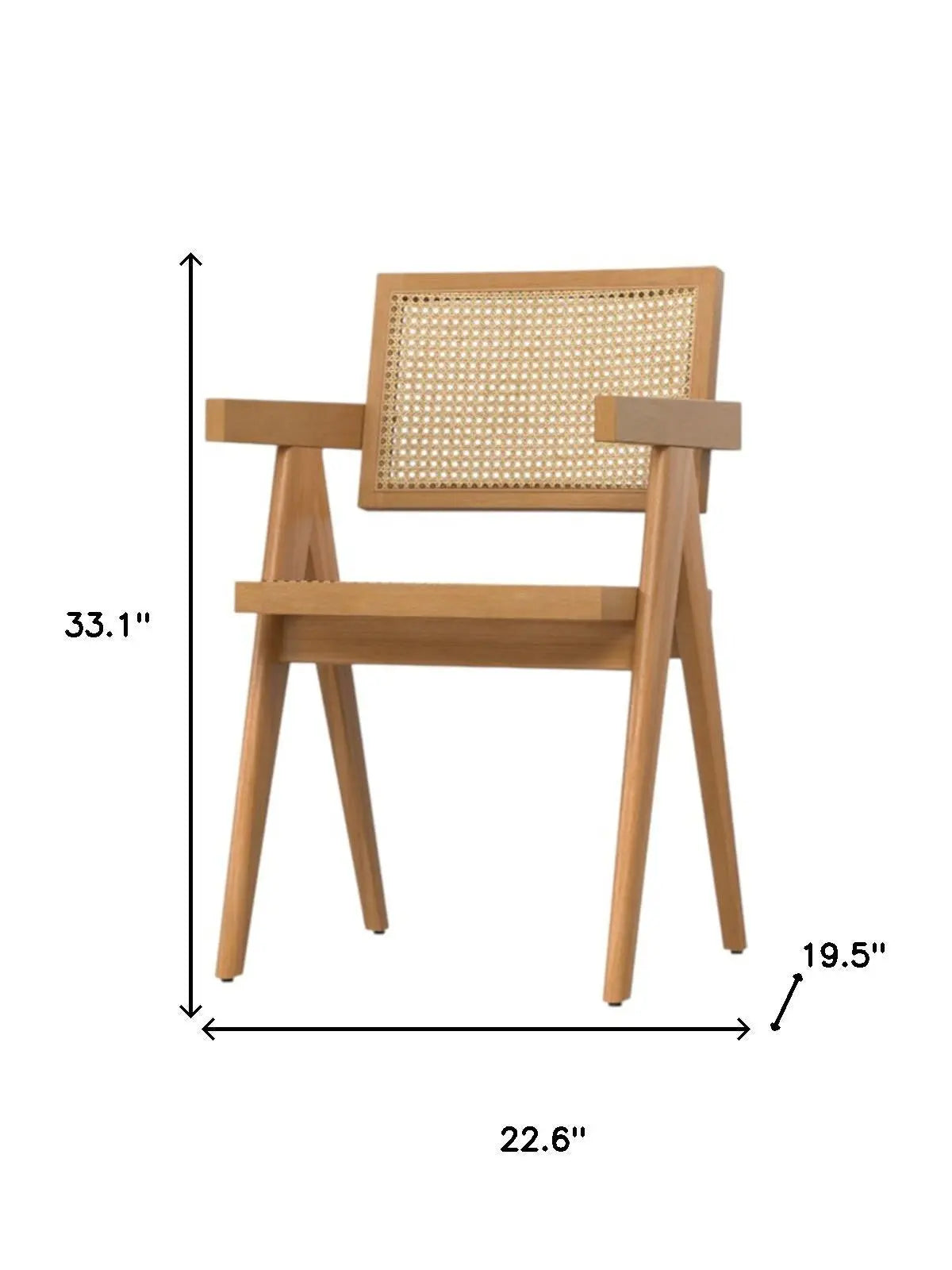 Set of Two Natural Solid Wood Dining Parsons Chairs Homeroots Kitchen & Dining