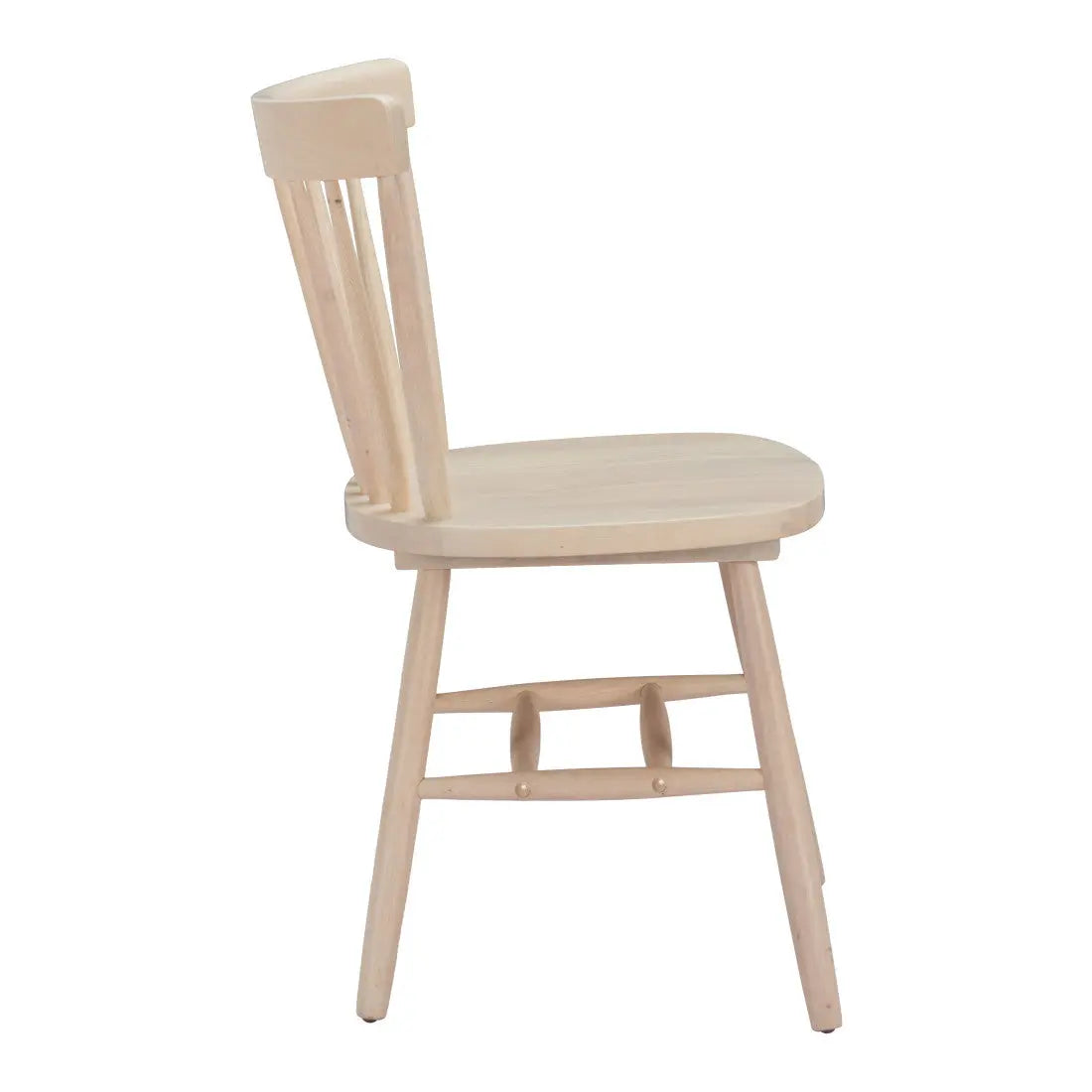 Set of Two Natural Wood Open Back Dining Side Chairs Homeroots Kitchen & Dining