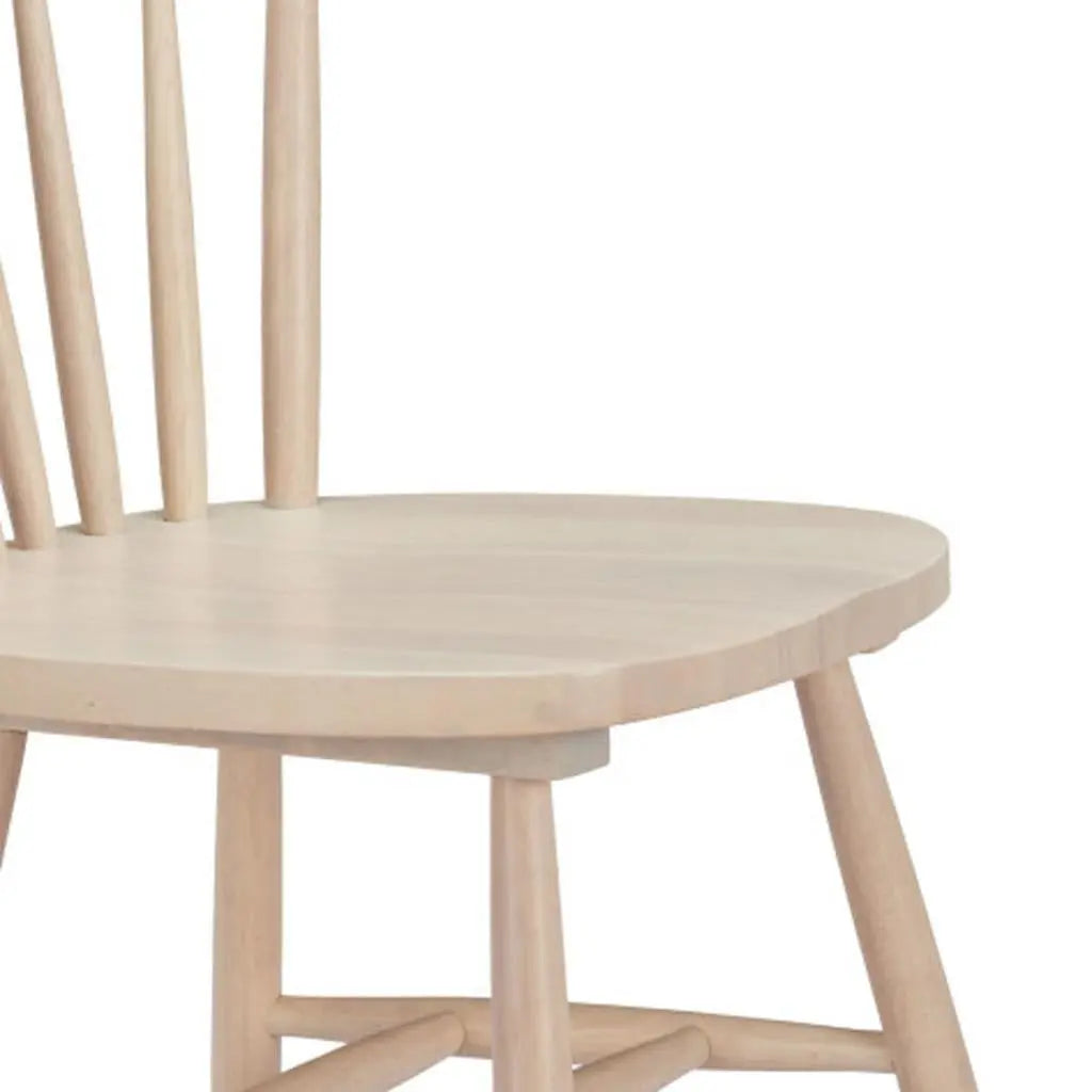 Set of Two Natural Wood Open Back Dining Side Chairs Homeroots Kitchen & Dining