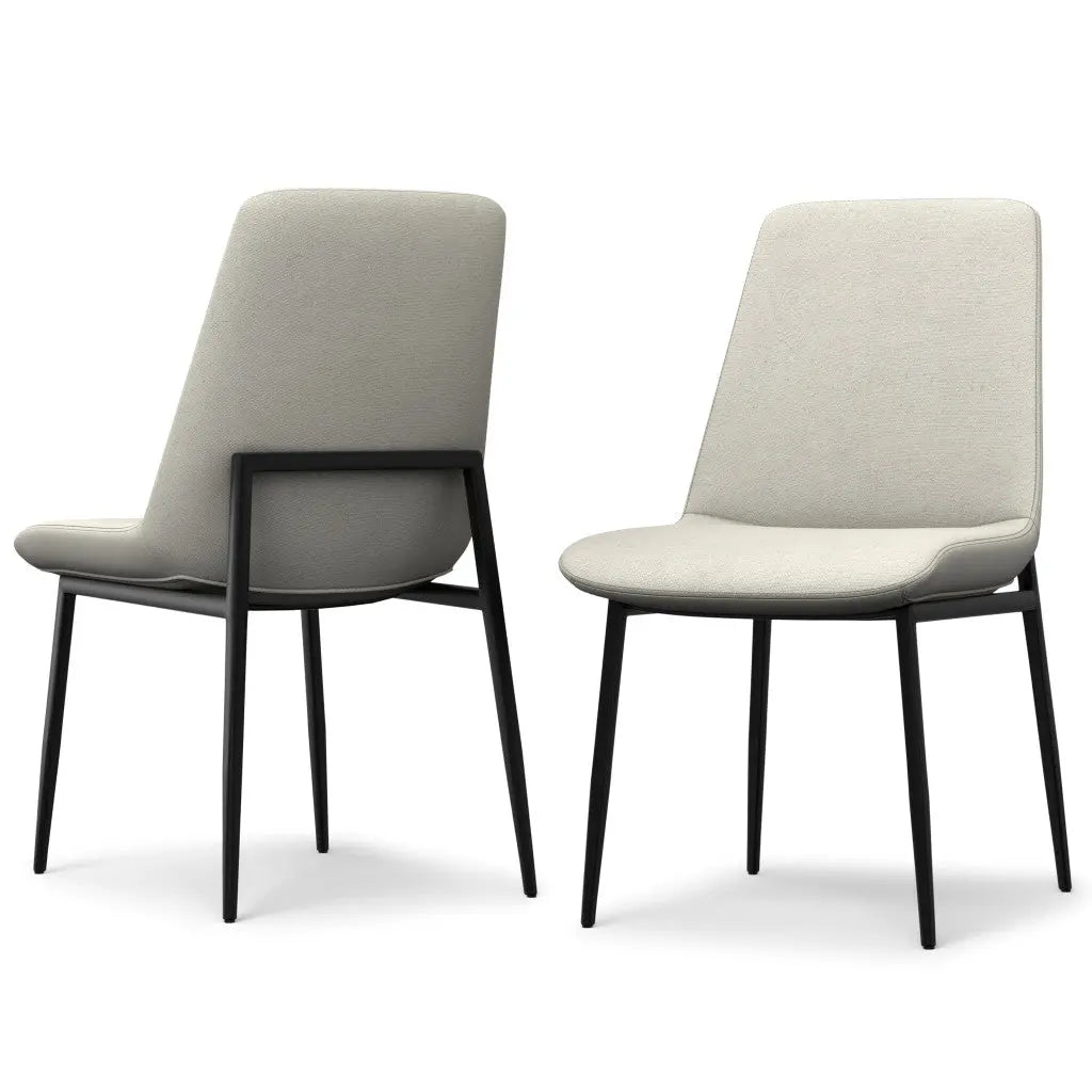 Set of Two Natural and Black Solid Wood Dining Parsons Chairs Homeroots Kitchen & Dining