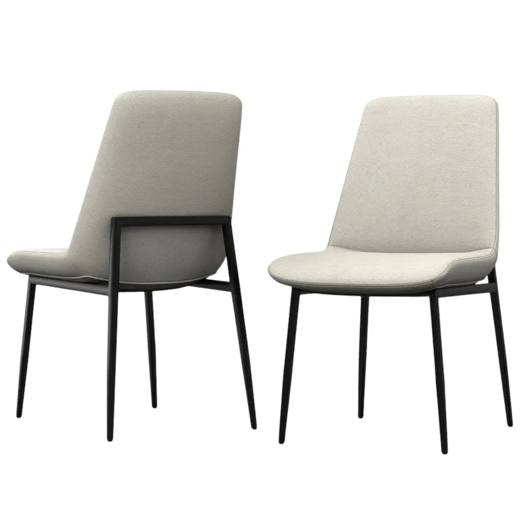 Set of Two Natural and Black Solid Wood Dining Parsons Chairs Homeroots Kitchen & Dining