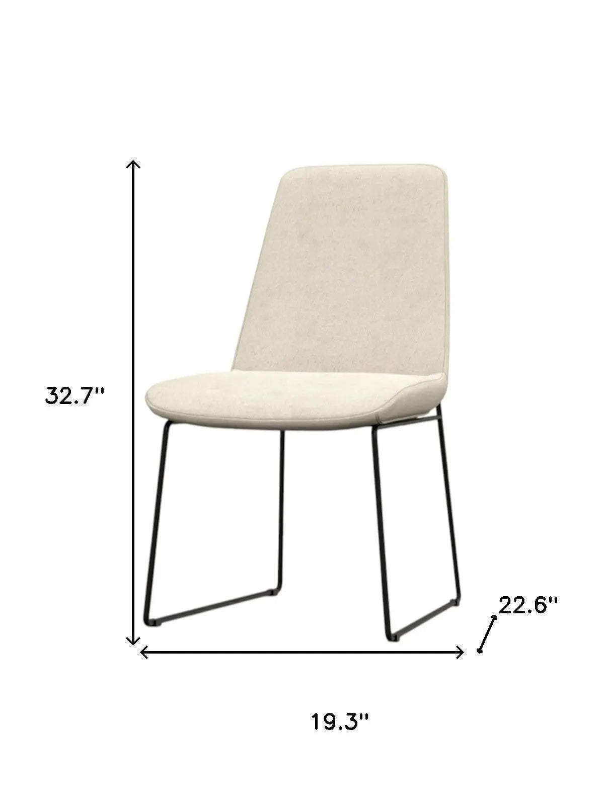 Set of Two Natural and Black Steel Dining Parsons Chairs Homeroots Kitchen & Dining